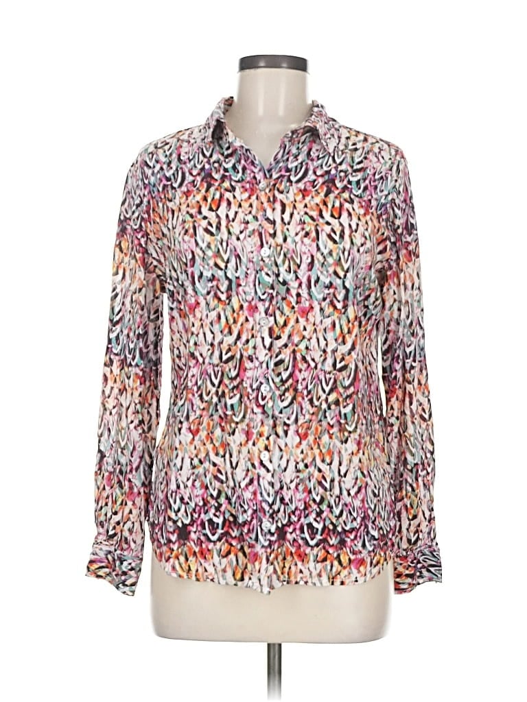 Pre-owned Liverpool Los Angeles Long Sleeve Blouse In Silver