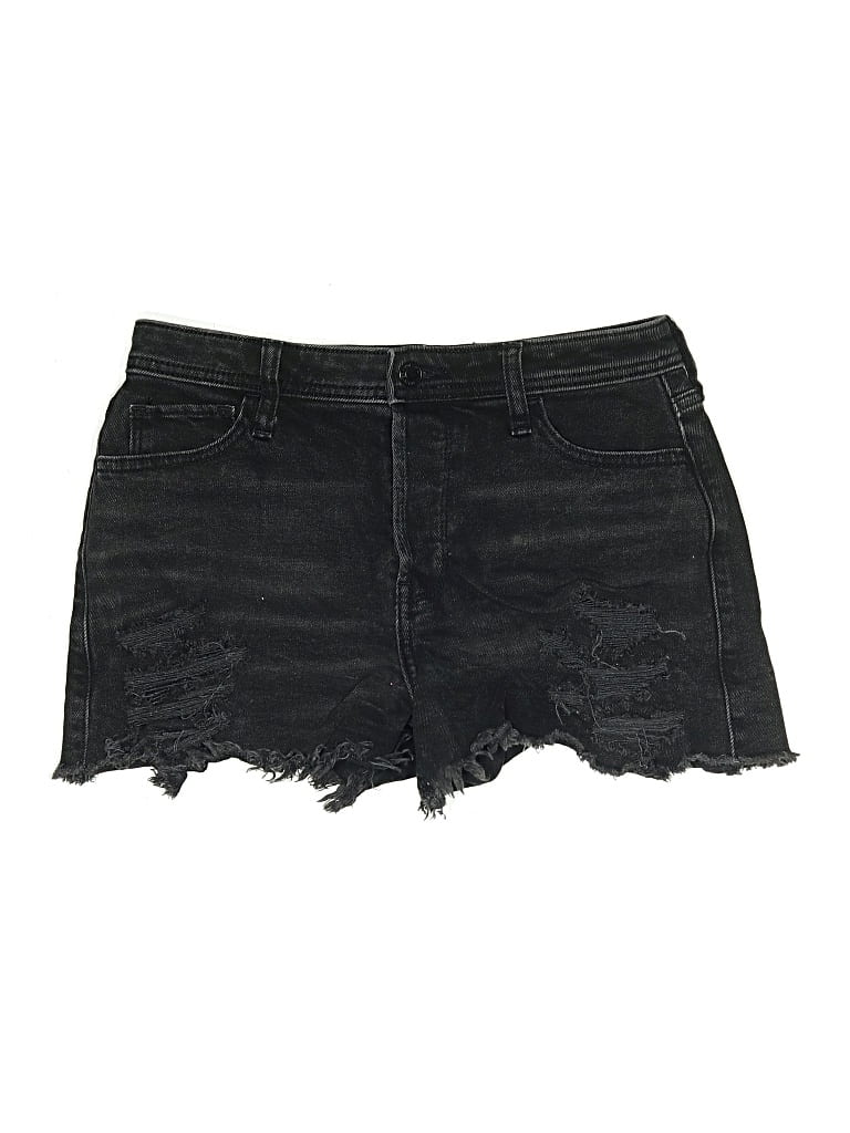Pre-owned Hollister Denim Shorts In Black