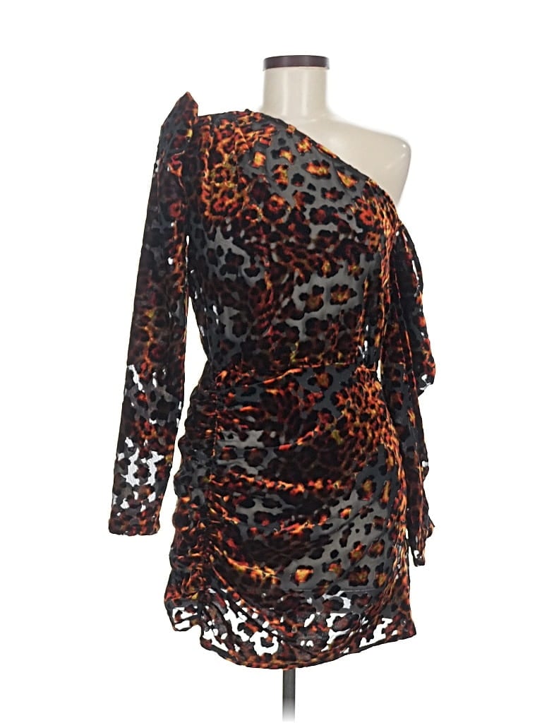 Pre-owned L'agence 3/4 Sleeve Top Orange One Shoulder Neckline Tops