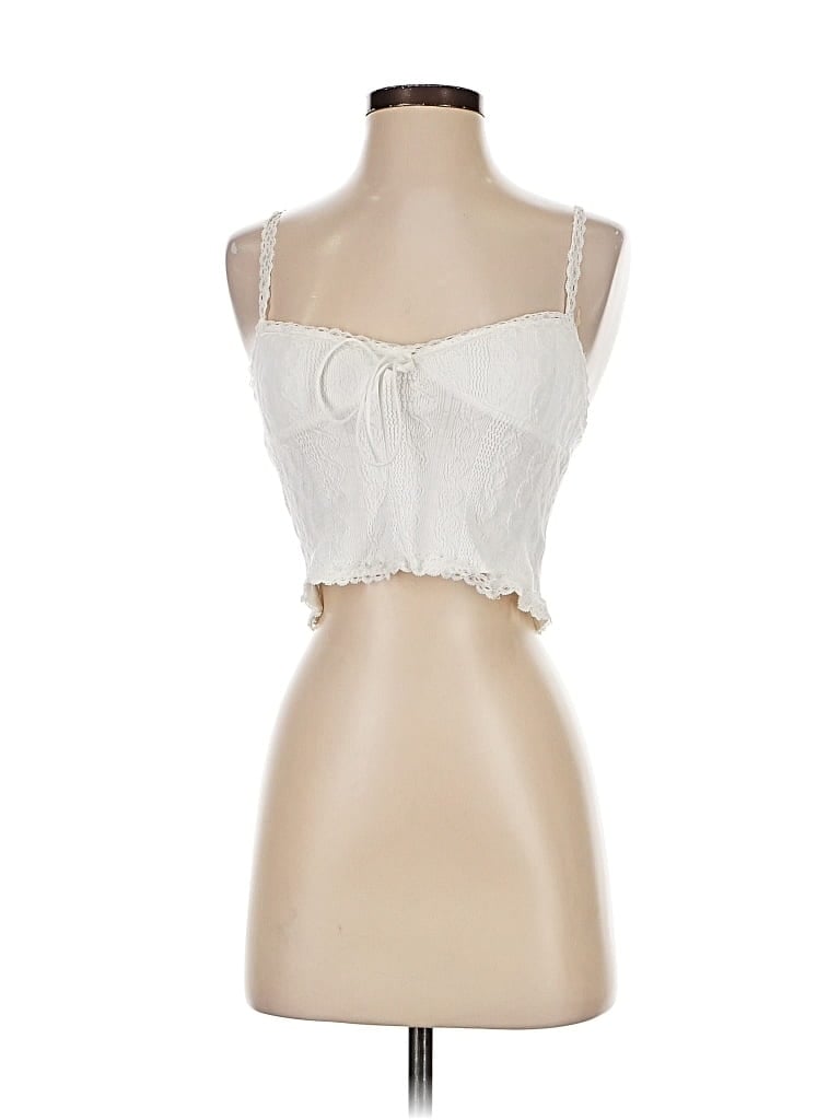 Pre-owned Edikted Sleeveless Top Ivory Sweetheart Neckline Tops In White
