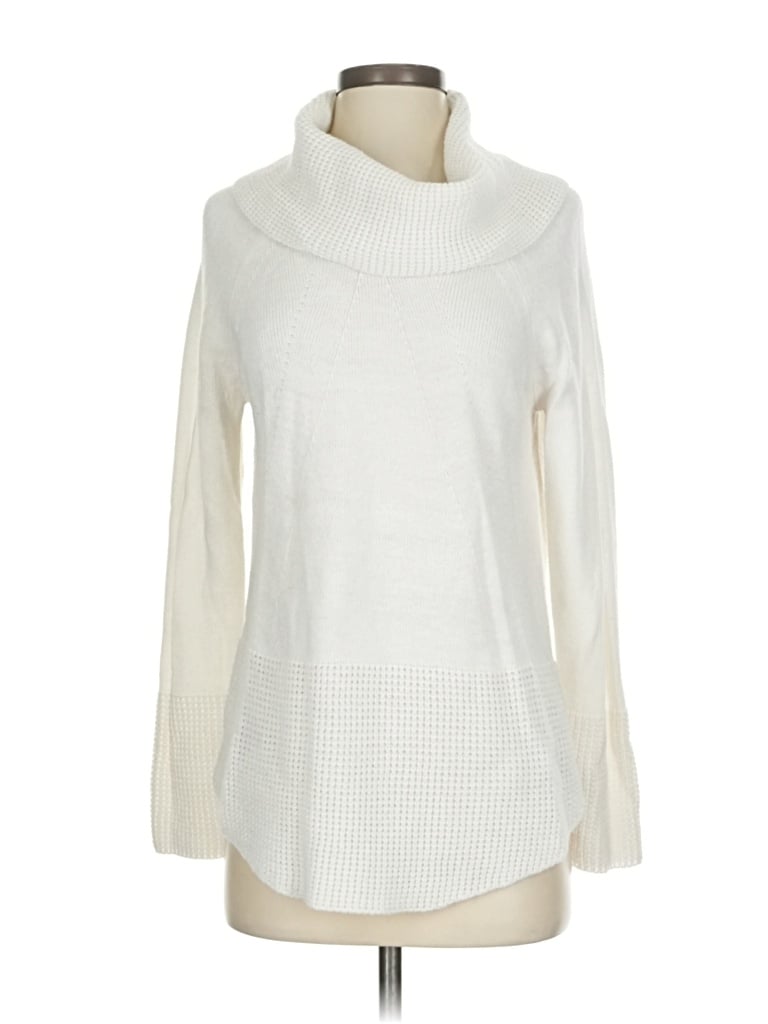 Pre-owned Calvin Klein Turtleneck Sweater In White