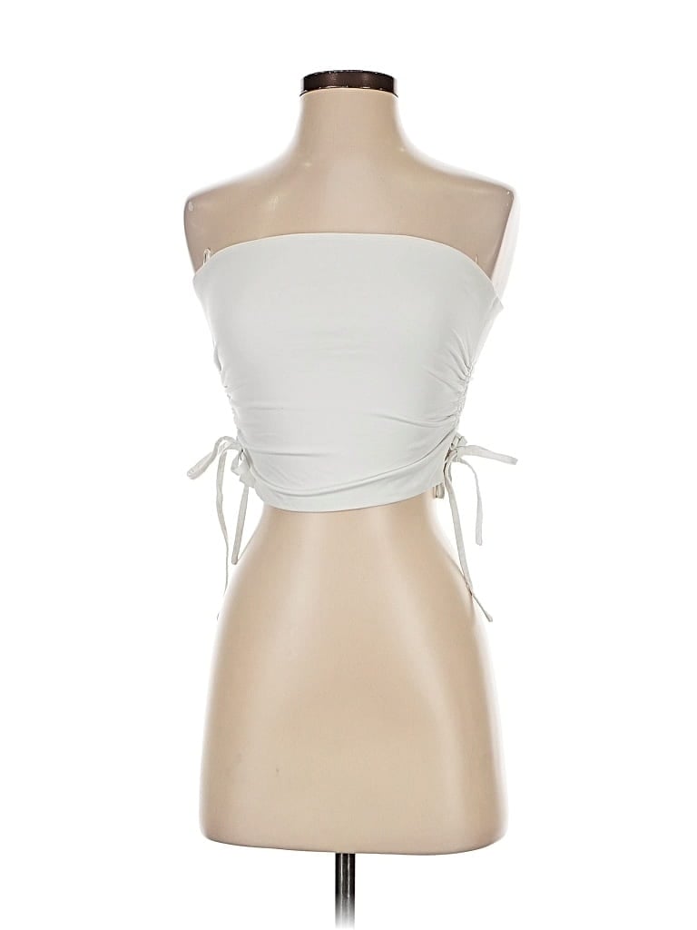 Pre-owned Superdown Tube Top Ivory Strapless Neckline Tops In White