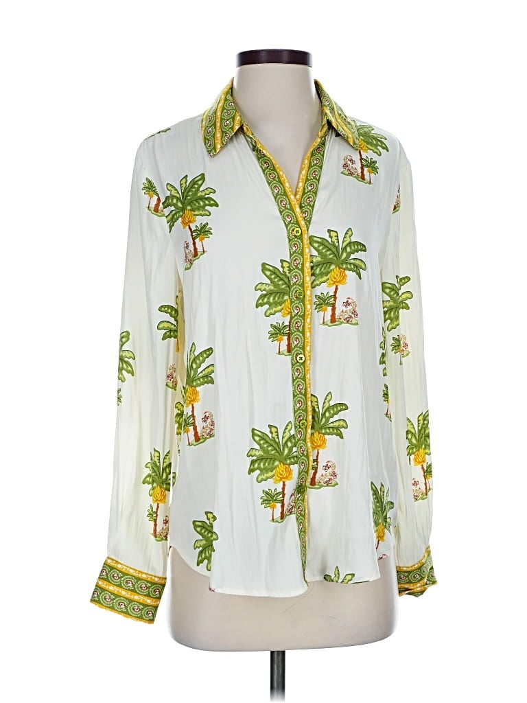 Pre-owned Maison D' Amelie Long Sleeve Blouse In White