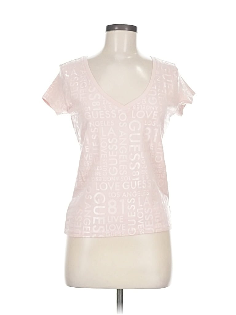 Pre-owned Guess Short Sleeve T-shirt In Pink