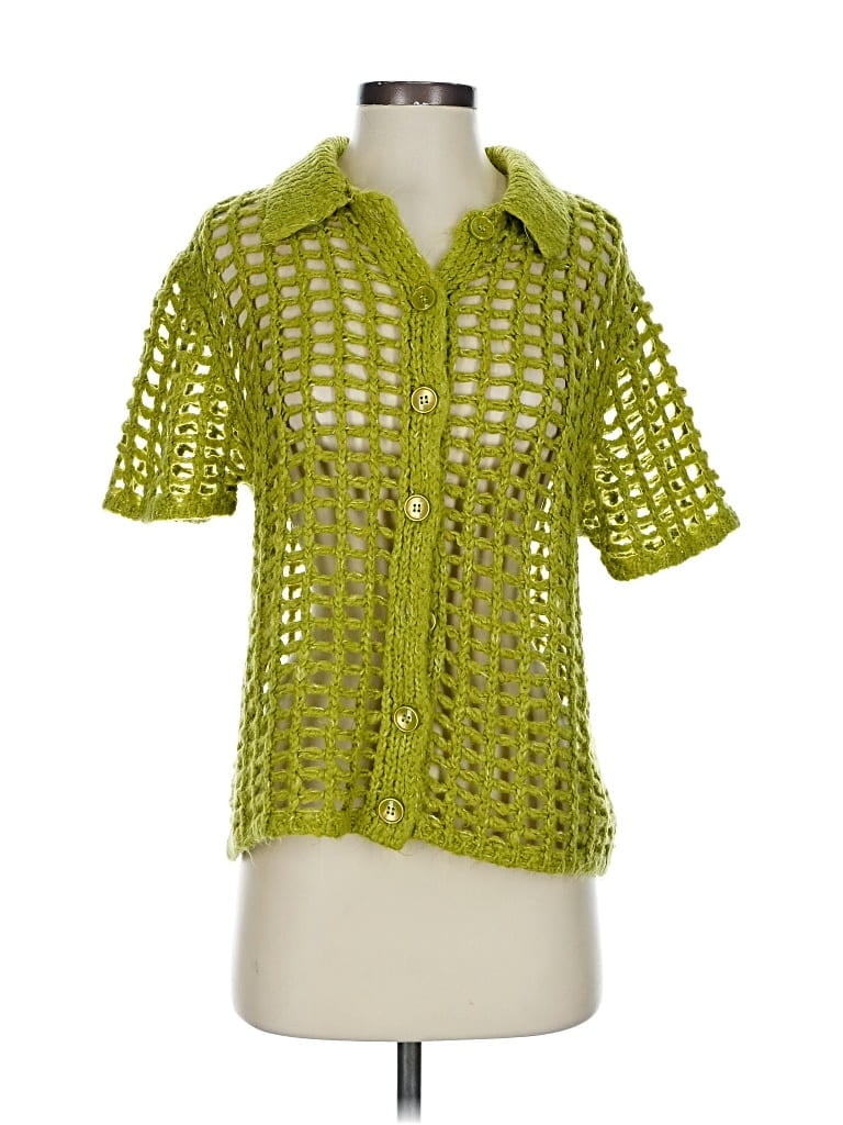Pre-owned Bdg Short Sleeve Blouse In Green