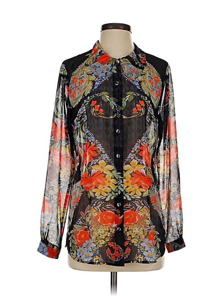 Pre-owned Cabi Long Sleeve Blouse In Black