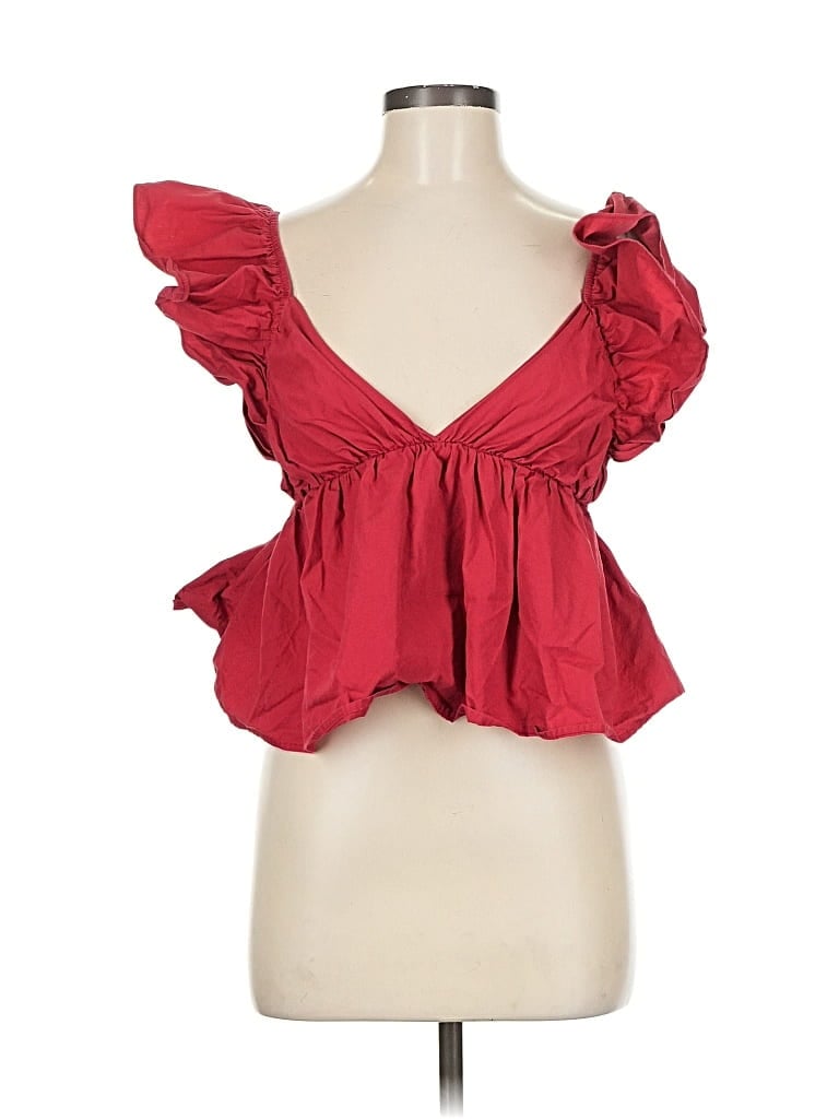 Pre-owned Day + Moon Sleeveless Blouse In Red