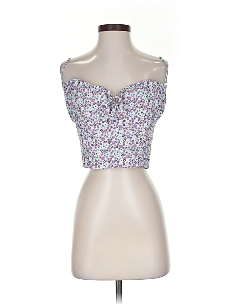 Pre-owned Sunday Best Sleeveless Top Purple Strapless Neckline Tops