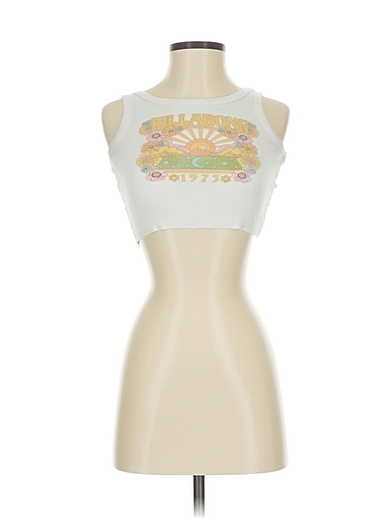 Pre-owned Billabong Tank Top Ivory Strapless Neckline Tops In White