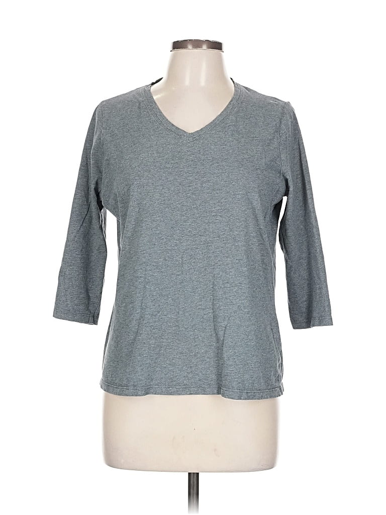 Pre-owned Eddie Bauer 3/4 Sleeve T-shirt In Gray