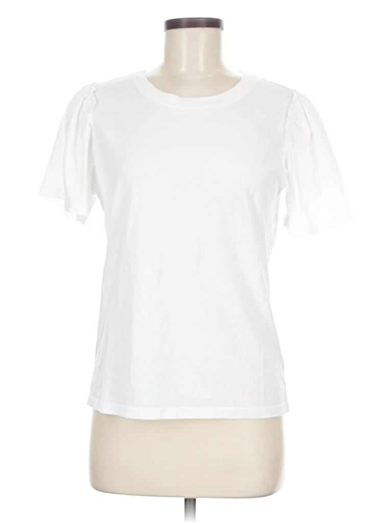 Pre-owned Draper James Short Sleeve Top White Crew Neck Tops