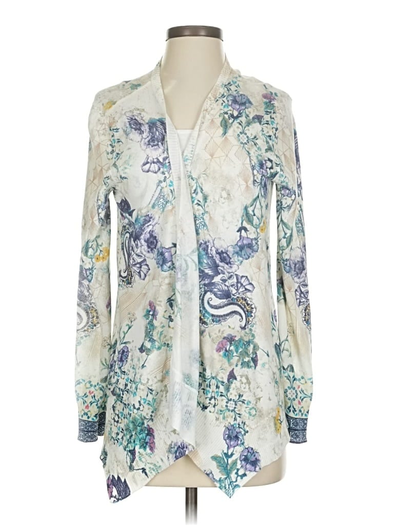 Pre-owned Chico's Cardigan Sweater In White