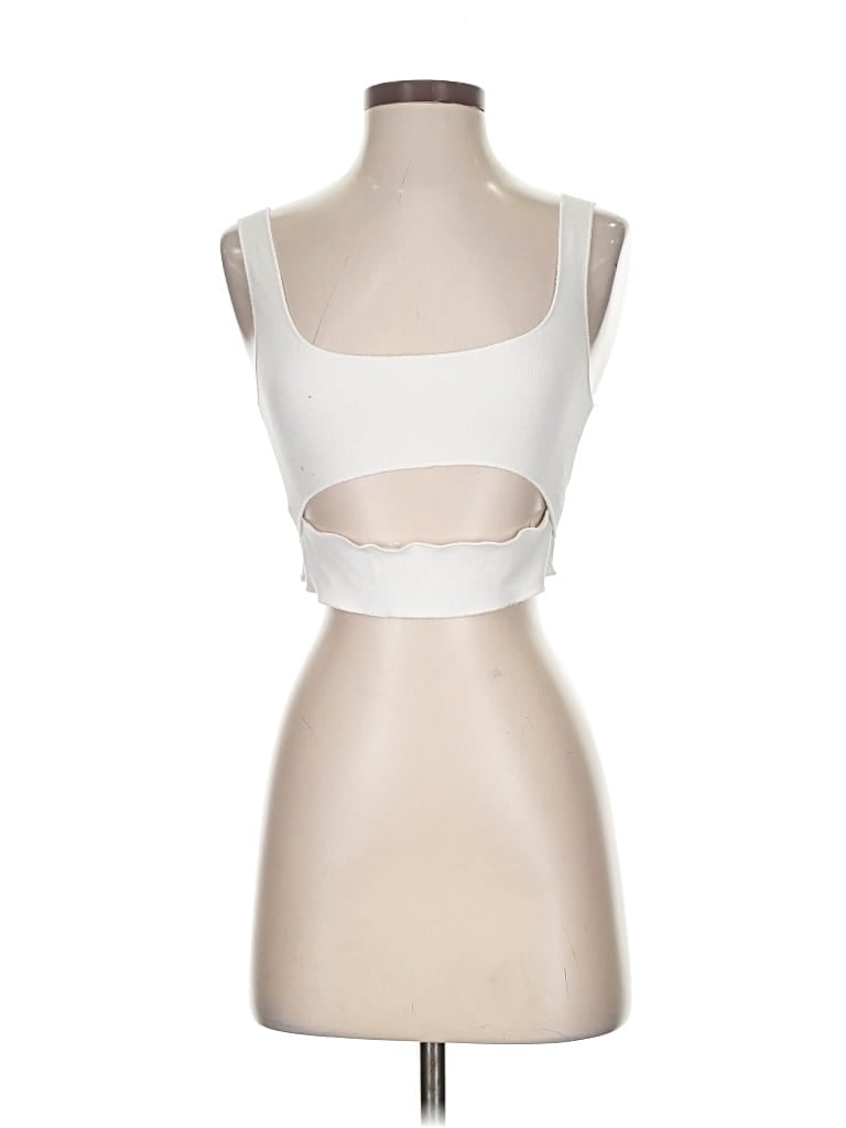 Pre-owned Zara Tank Top Ivory Strapless Neckline Tops In White