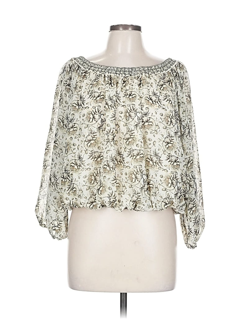 Pre-owned Max Studio 3/4 Sleeve Blouse In White