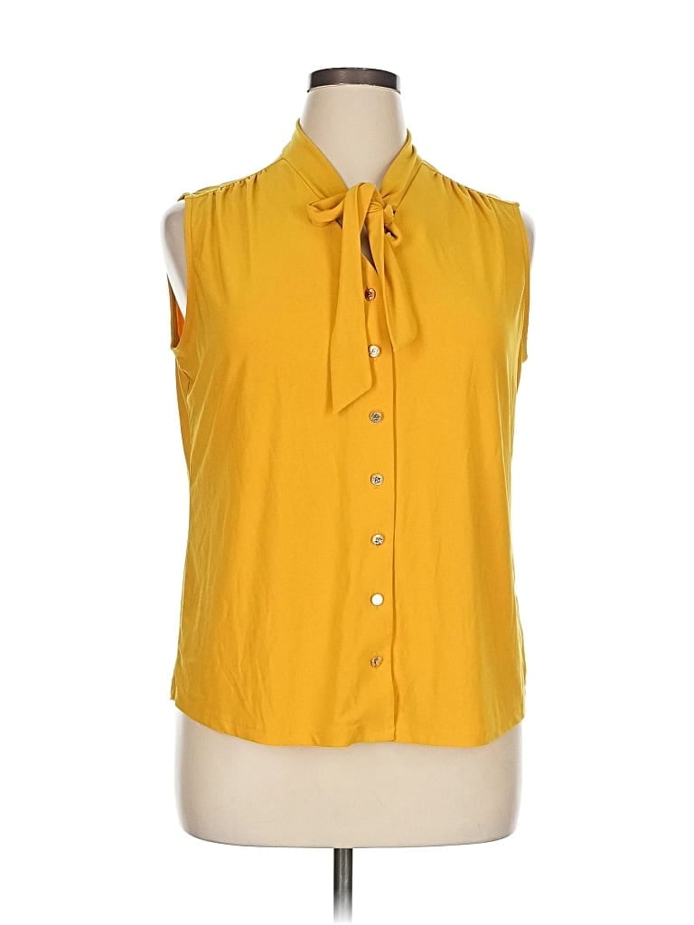 Pre-owned Anne Klein Sleeveless Blouse In Yellow