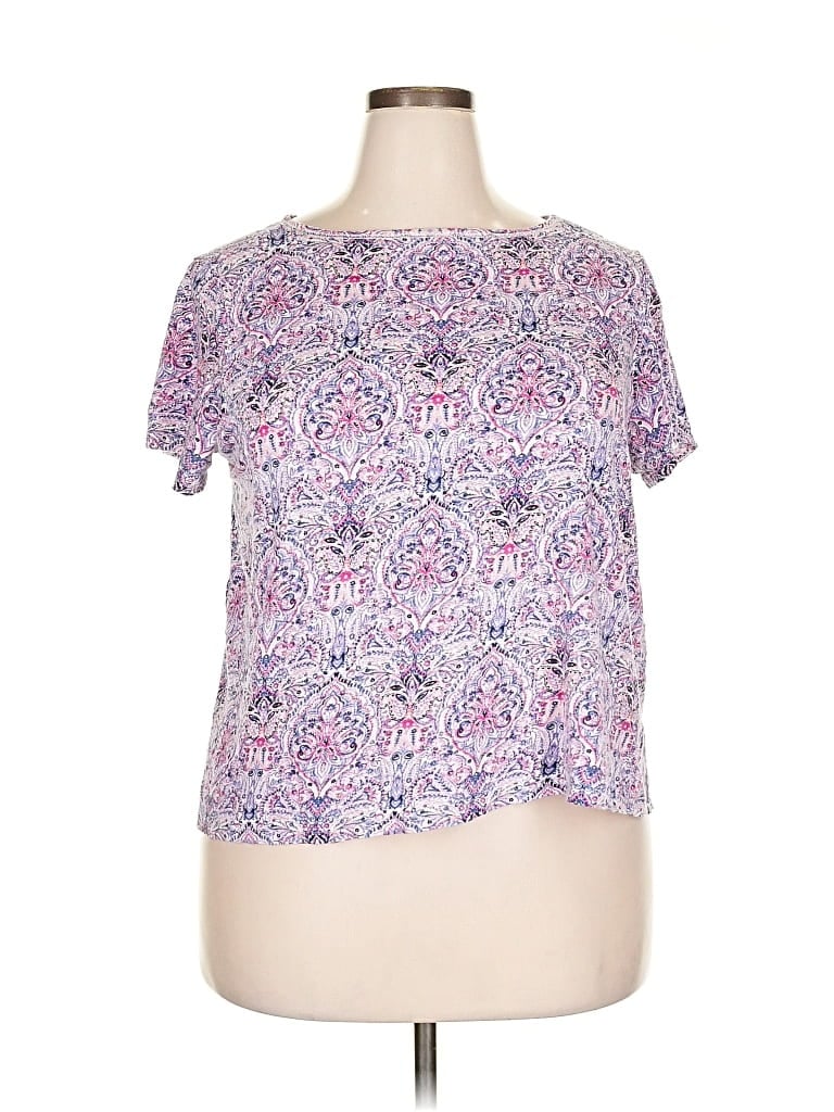 Pre-owned Jjill Short Sleeve T-shirt In Purple