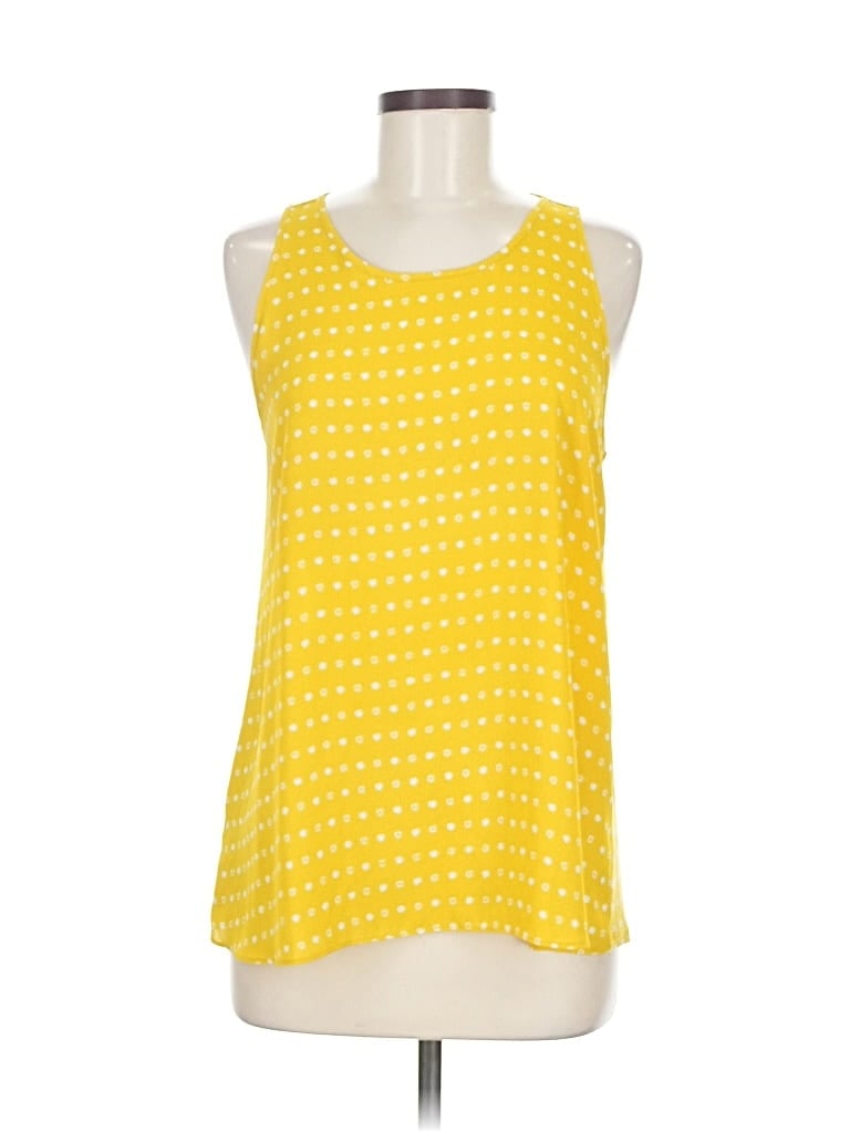 Pre-owned Ann Taylor Loft Sleeveless Blouse In Yellow