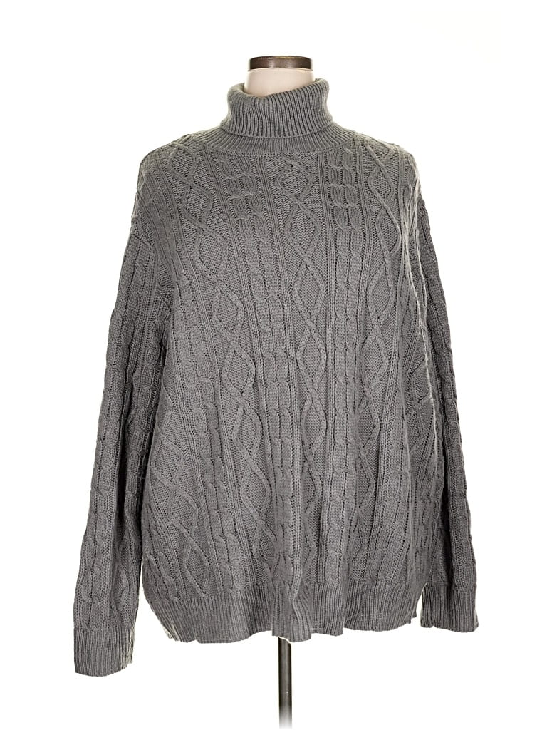 Pre-owned Molly & Isadora Turtleneck Sweater In Gray