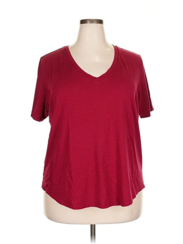 Pre-owned Universal Standard Short Sleeve T-shirt In Burgundy