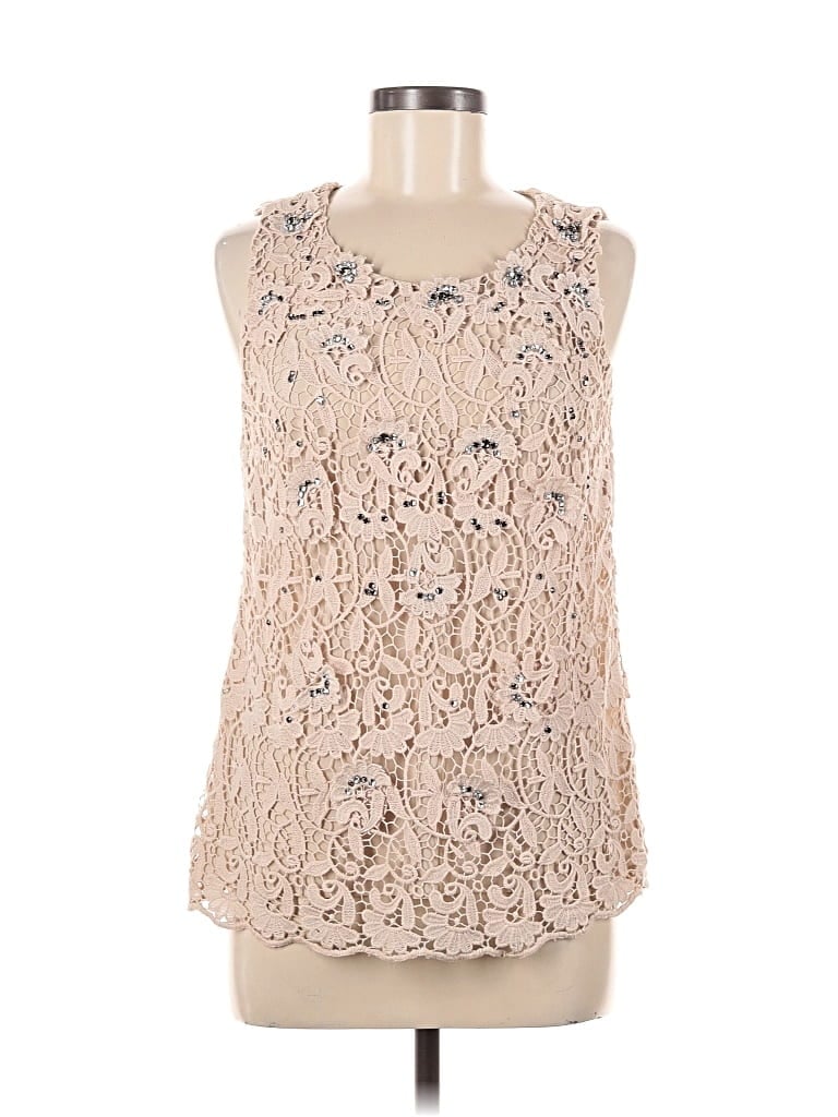 Pre-owned Ann Taylor Sleeveless Blouse In White