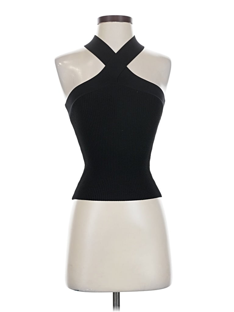 Pre-owned Aritzia Tank Top Black Halter Neckline Tops