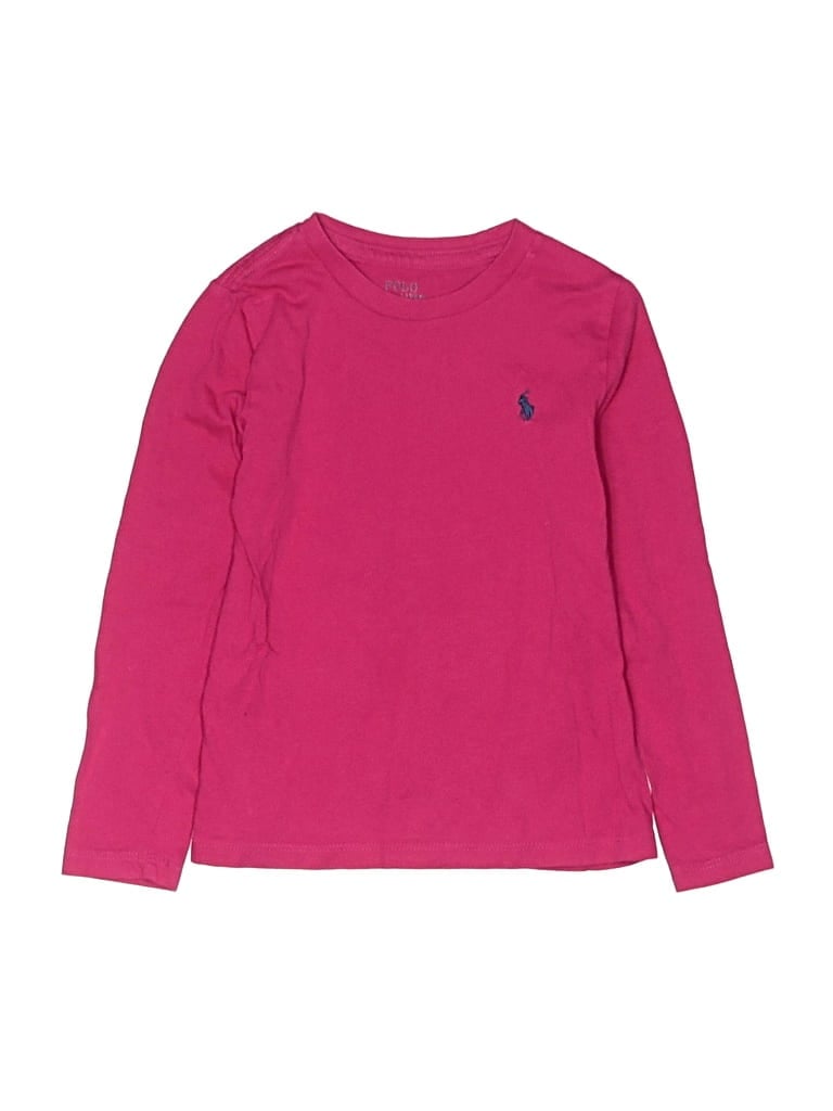 Pre-owned Polo By Ralph Lauren Kids' Long Sleeve T-shirt In Pink