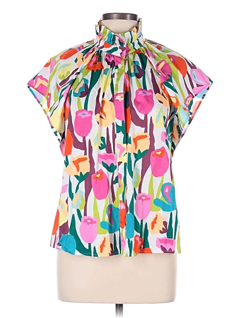 Pre-owned Crosby By Mollie Burch Short Sleeve Blouse In Pink