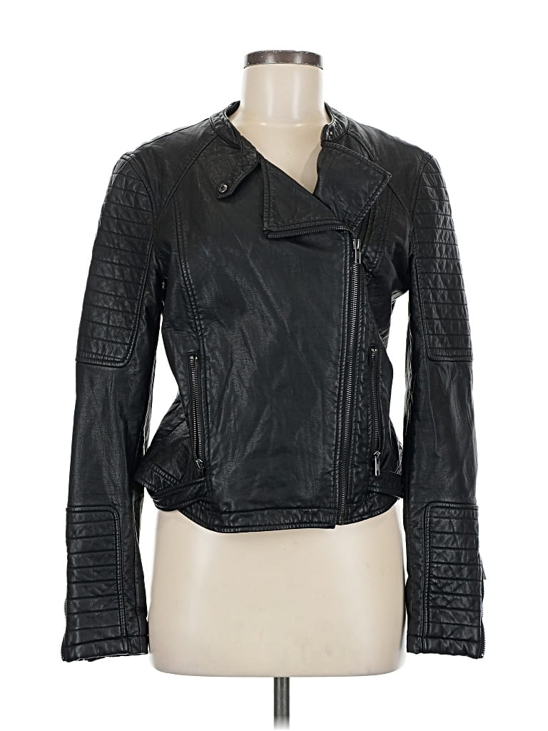Pre-owned Cupcakes And Cashmere Faux Leather Jacket In Black