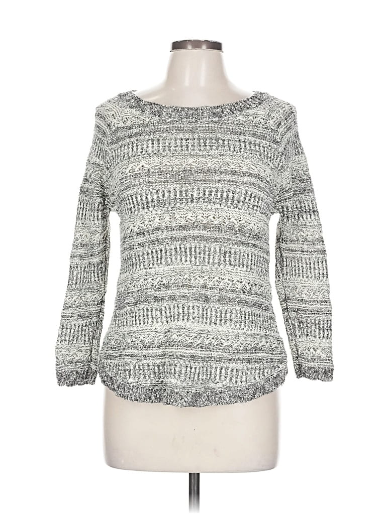 Pre-owned Lucky Brand Pullover Sweater In Silver