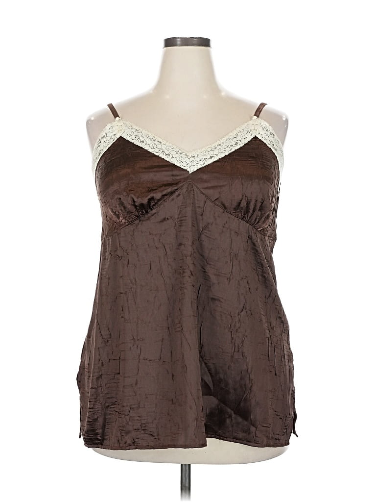 Pre-owned Faded Glory Sleeveless Blouse In Brown