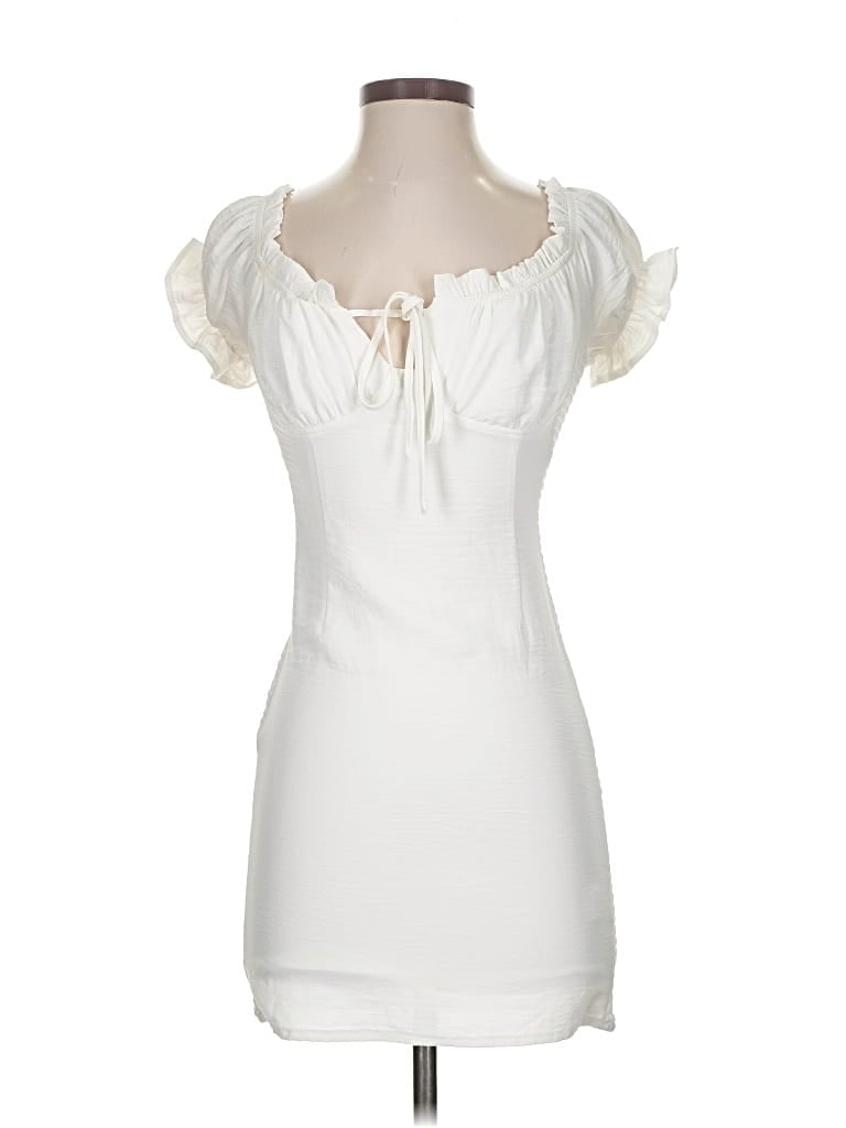 Pre-owned Love Tree Short Sleeve Blouse In White
