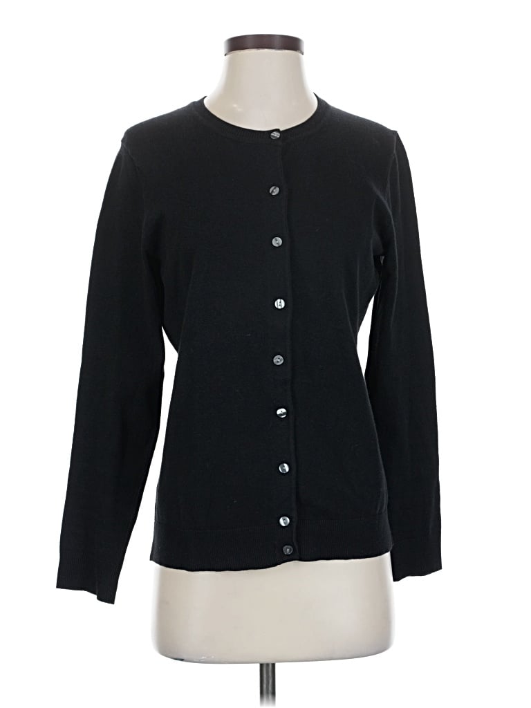 Pre-owned Karen Scott Cardigan Sweater In Black