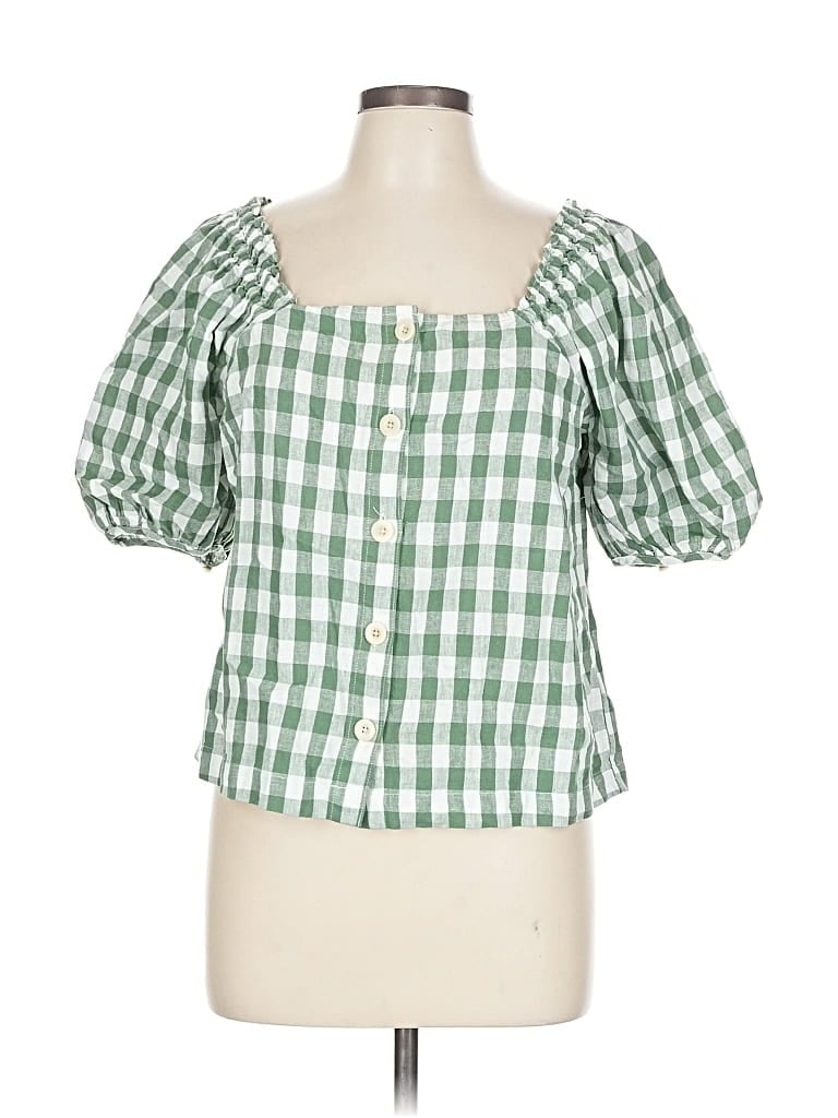 Pre-owned Madewell 3/4 Sleeve Blouse In Green