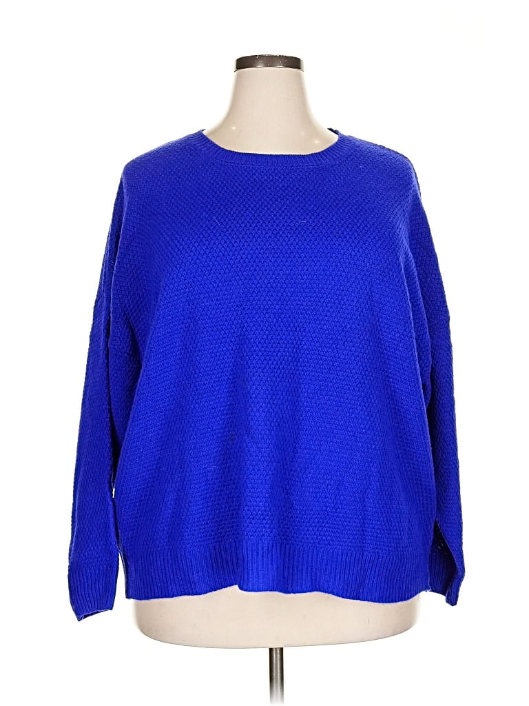 Pre-owned Zenana Pullover Sweater In Blue
