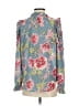 Ann Taylor LOFT 100% Polyester Floral Blue Long Sleeve Blouse Size XXS - photo 2