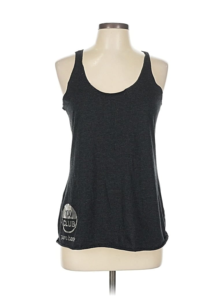 Pre-owned Pure Barre Tank Top Gray Halter Neckline Tops