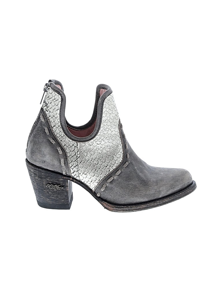 Pre-owned Assorted Brands Ankle Boots In Gray