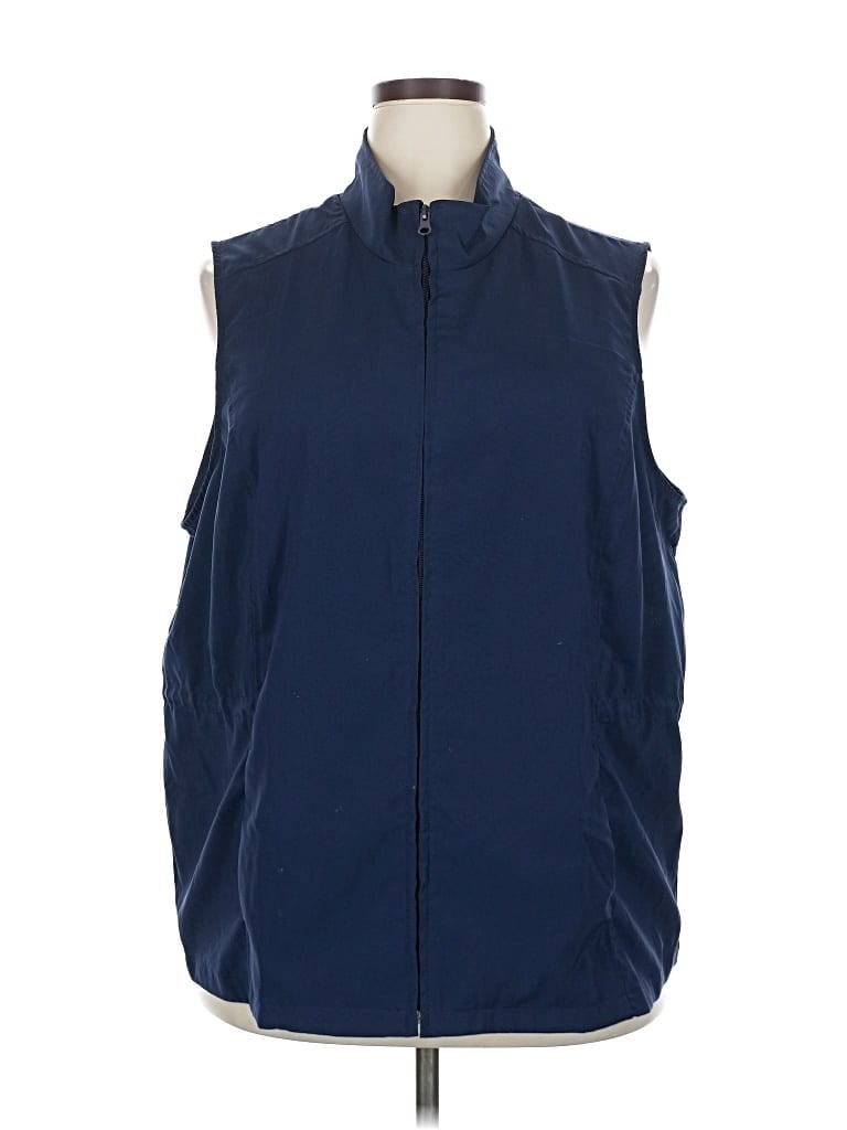 Pre-owned Blair Sleeveless Button Down Shirt In Blue