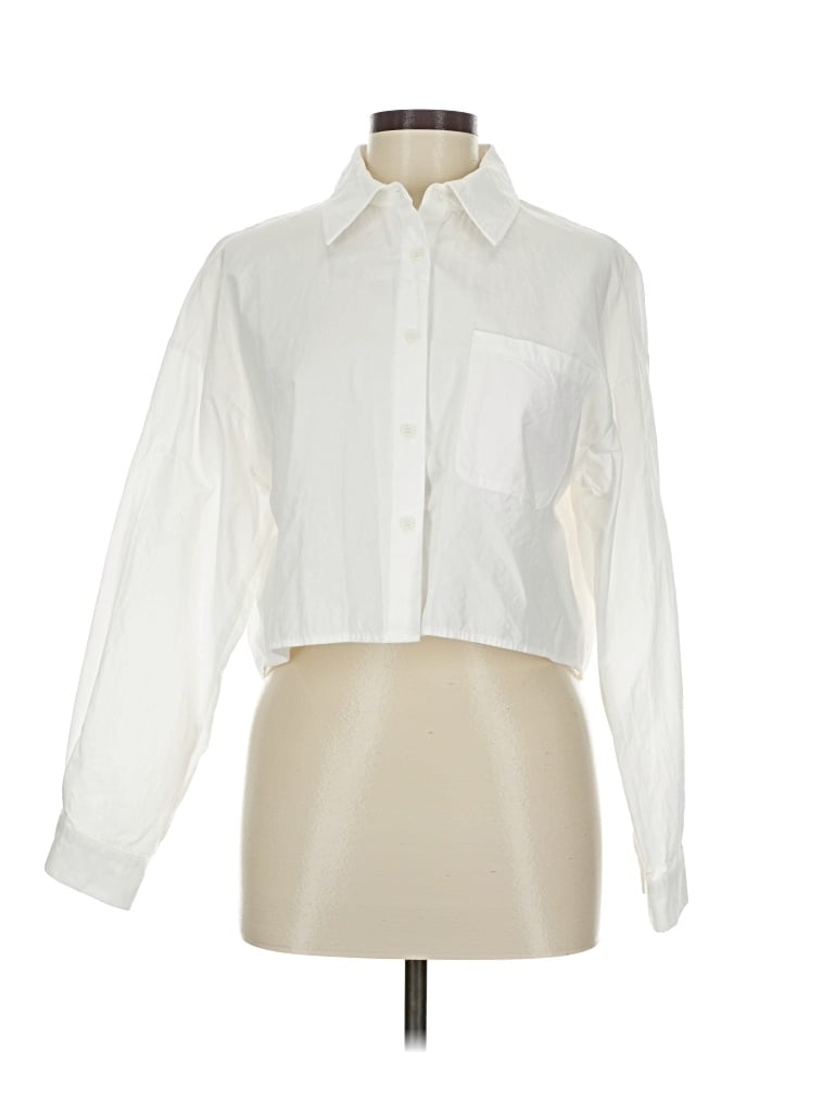 Pre-owned Unbranded Long Sleeve Blouse In White