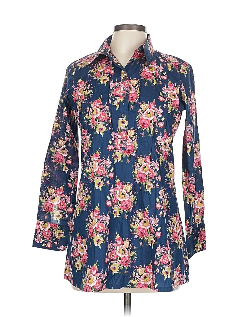 Pre-owned Artisan Long Sleeve Blouse In Blue