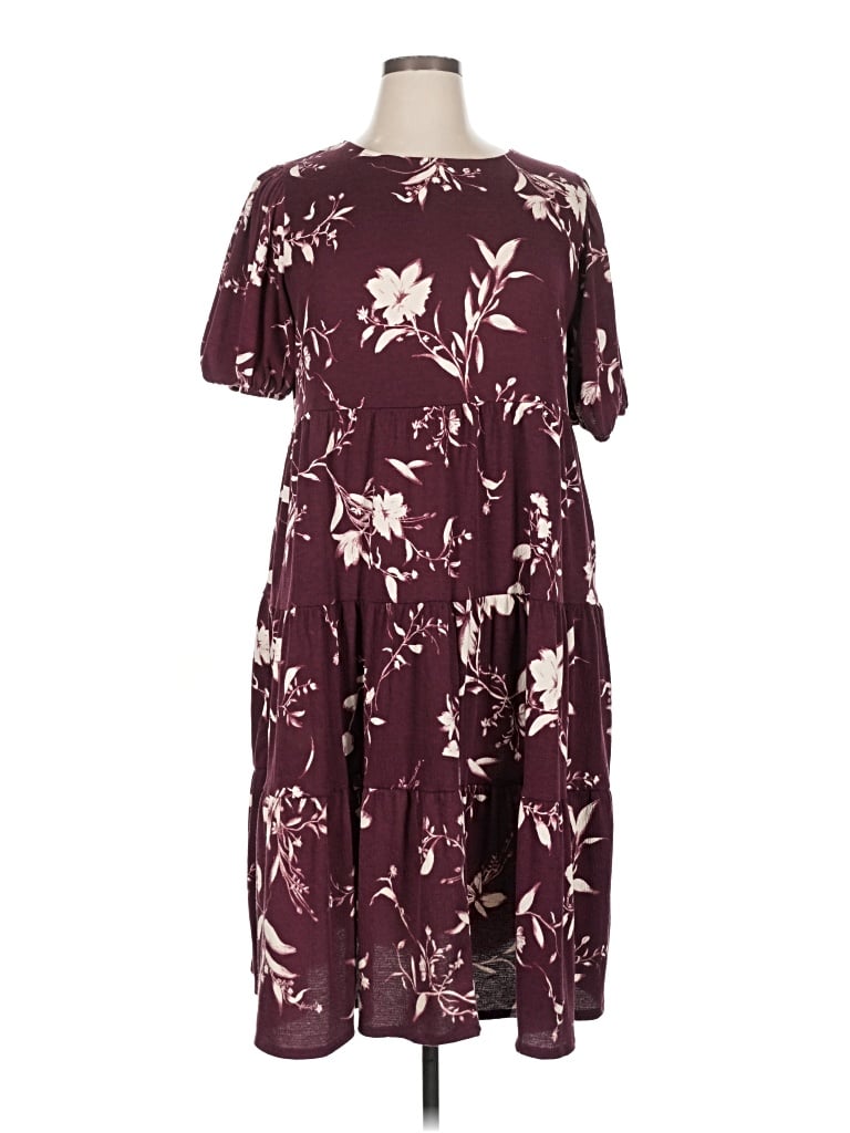 Pre-owned Ava & Viv Casual Dress In Burgundy