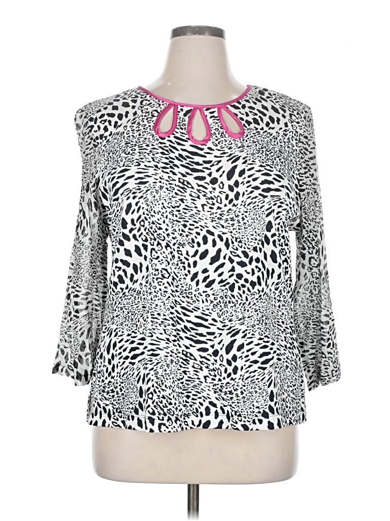 Pre-owned A La Carte 3/4 Sleeve Blouse In Silver