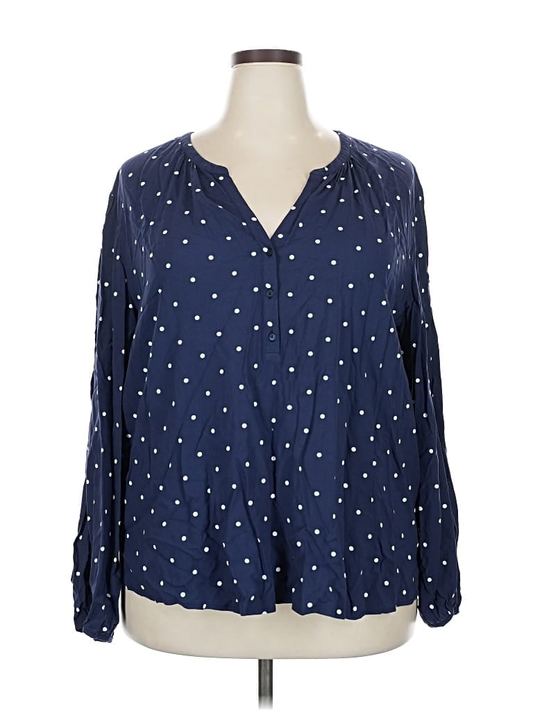 Pre-owned Old Navy Long Sleeve Blouse In Blue