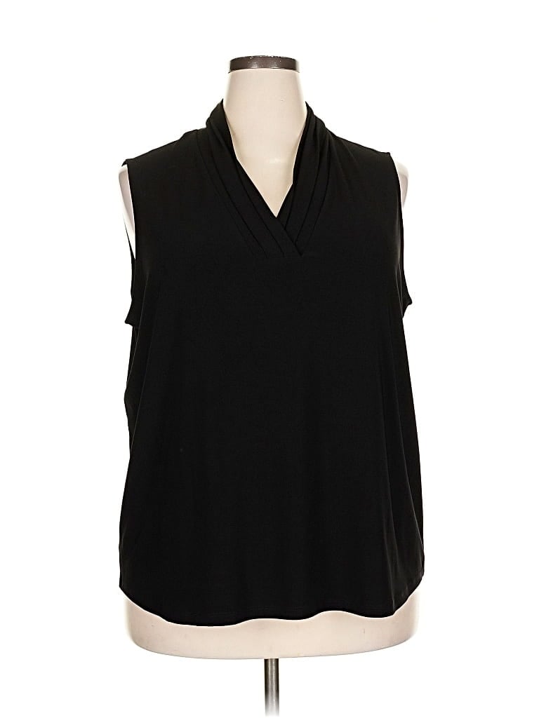 Pre-owned Anne Klein Sleeveless Blouse In Black