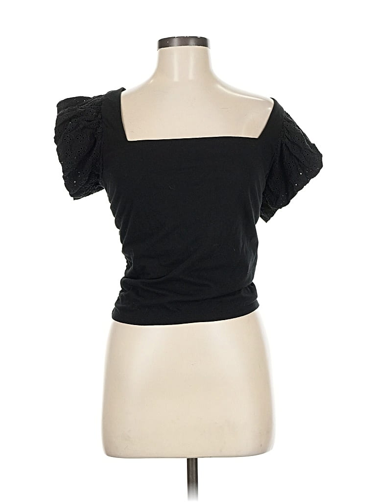 Pre-owned Express Short Sleeve Top Black One Shoulder Neckline Tops