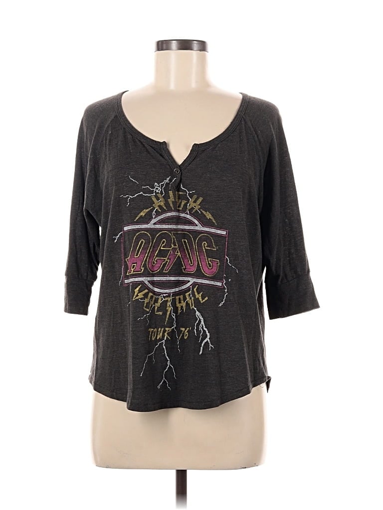 Pre-owned Junk Food 3/4 Sleeve T-shirt In Gray