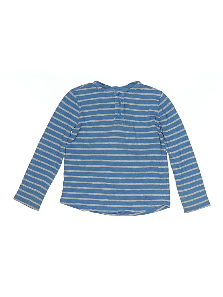 Pre-owned Gap Kids' Long Sleeve Henley Shirt In Blue