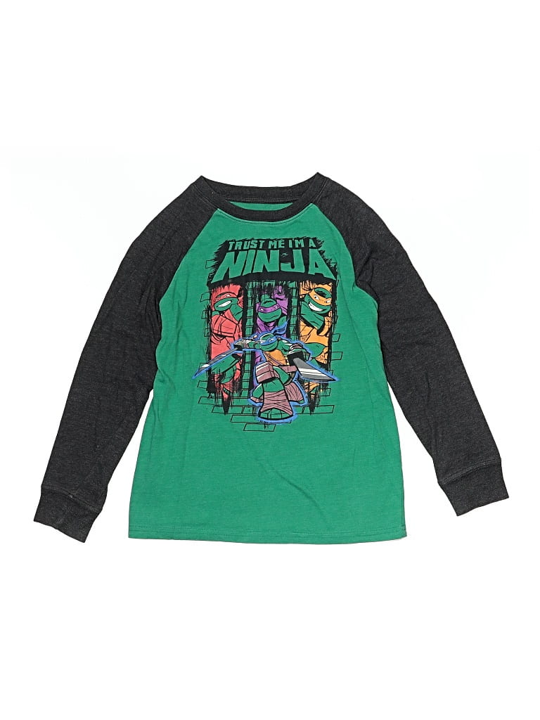 Pre-owned Teenage Mutant Ninja Turtles Kids' Long Sleeve T-shirt In Green