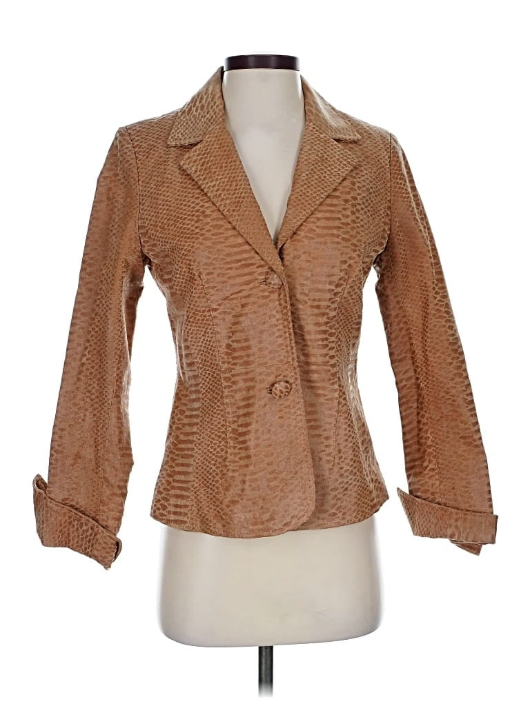 Pre-owned Pamela Mccoy Blazer Jacket In Brown