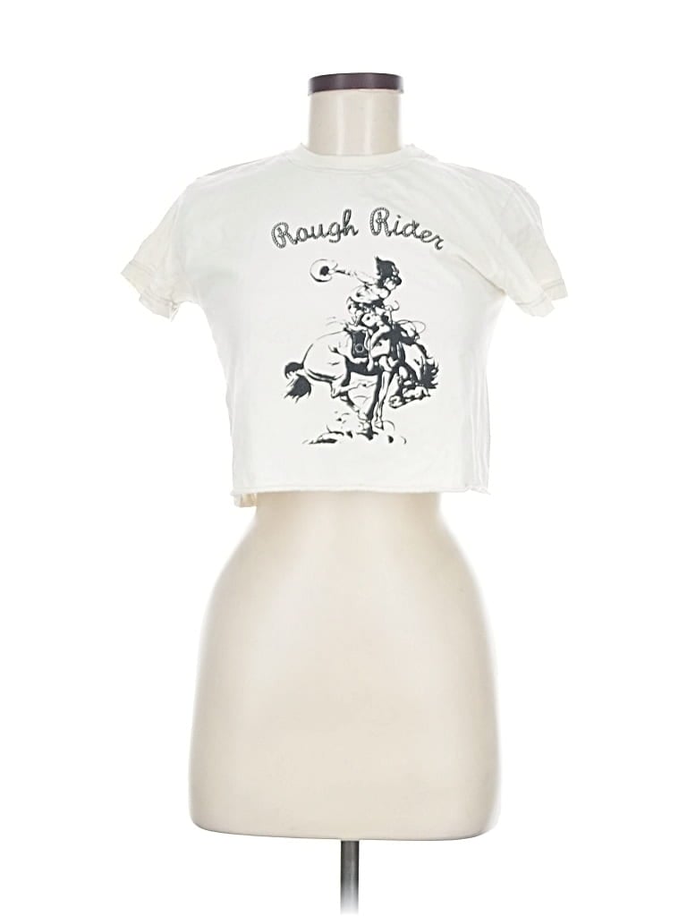 Pre-owned Brandy Melville Short Sleeve T-shirt In White